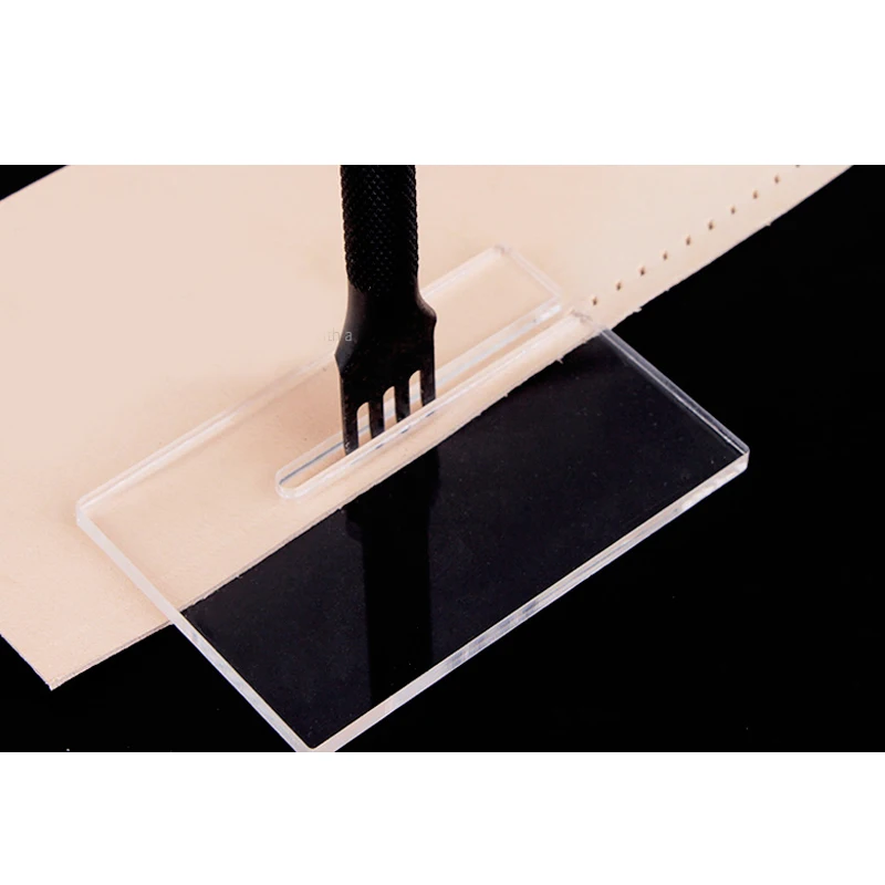 

Acrylic plate for helping leather hole punches DIY Hand Perforated Round Stitching Punch Tools Hole Cut Leather Punching Tool