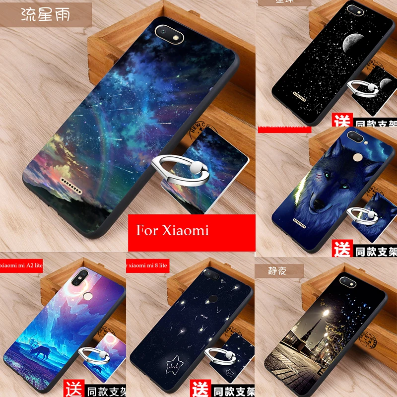

Silicon Case For Xiaomi Redmi 6a 6 S2 mi a2 lite Case Cover Xiaom mi 8 lite SE A1 5X Case With Ring Fashion Cover