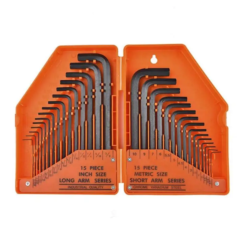 

30pcs/set L-shaped Inner Hexagonal Wrench Set Combination Sleeve Spanner Kit Ball Head Hexagon Inner Hexagon Key Wrench