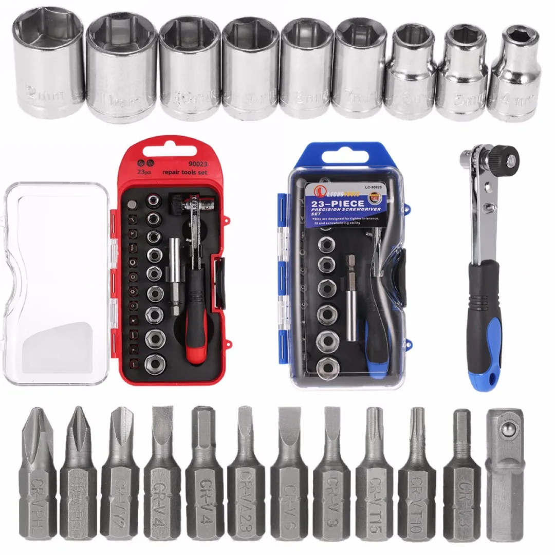 

1set 23 in 1 Precision Mini Ratchet Screwdriver Bits Set Sockets Repair Tool Kit