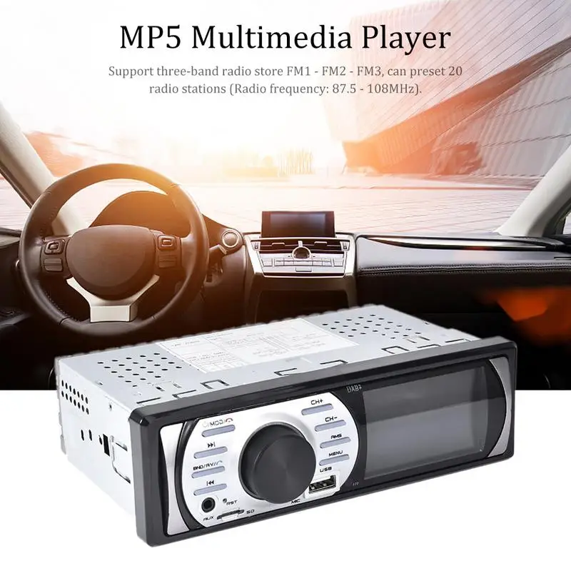 

3 inch HD 1 Din Car Radio Auto Audio Stereo 12V Support DAB+ FM USB/TF AUX Bluetooth Interface In-Dash Car MP5 Player