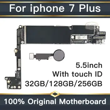 

Original Mainboard For iPhone 7 Plus Factory Unlock Motherboard With Touch ID Key Full Functions Logic Boards 32GB/128GB/256GB