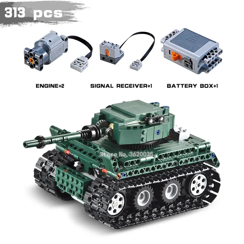 

Germany Military Technology Building Blocks Remote Control Tiger Tank World War 2 Figures Weapons Gift For Boy With Legoinglys