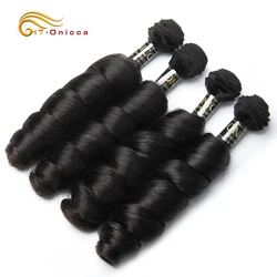 Onicca Peruvian Hair Extension Loose Wave Bundles Remy Human Hair Bundles Natural Color Hair Weave 3 or 4 Bundles Can Buy Onicca Peruvian Hair Extension Loose Wave Bundles Remy Human Hair Bundles Natural Color Hair Weave 3 or 4 Bundles Can Buy