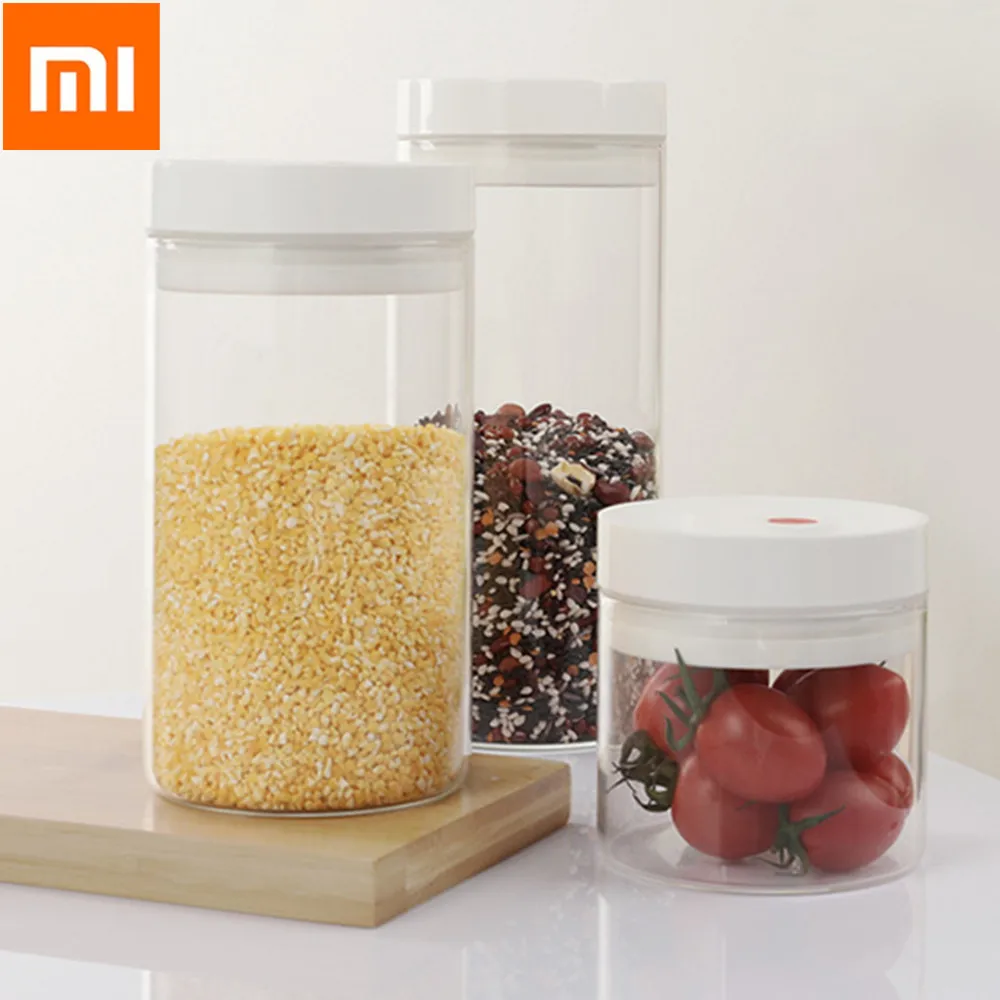 

Xiaomi Happy Life HL-007 Vacuum Pumping Tank Storage Jar 3PCS Manually Pumping One-Button Press From Xiaomi Youpin