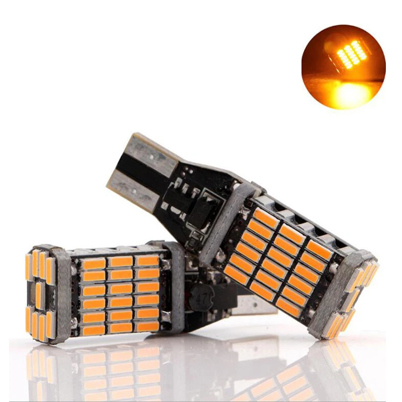 

2x Amber T10 T15 W16W 4014 45SMD Canbus ERROR FREE LED Turn Signal Light Brake lamp 12V