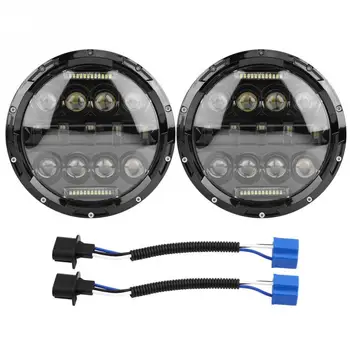 

2pcs 7inch12 / 24V 75W Car LED Headlight Headlamp Hi/Lo Beam Running Light for Jeep Wrangler 2009-2011 NEW Arrivals