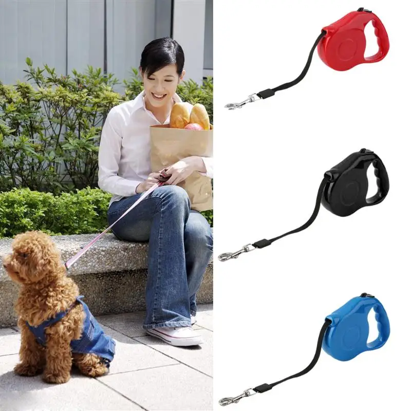 

Adjustable 3M Pet Dog Cat Puppy Automatic Retractable Traction Rope Walking Lead Leash Dog Collar for Small Medium Dogs