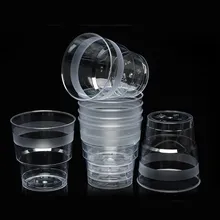 Behogar 40 шт 200 мл прозрачных разрывов стойкие пластиковые одноразовые части чашки Посуда для напитков стаканы Tumblers