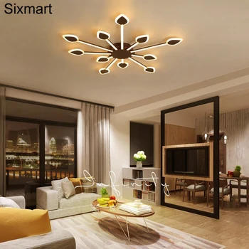 

Coffee Finnished Modern Led Chandelier Lighting For Living Room Dining Kitchen Fixtures Lampara De Techo Acrylic Iron Lights