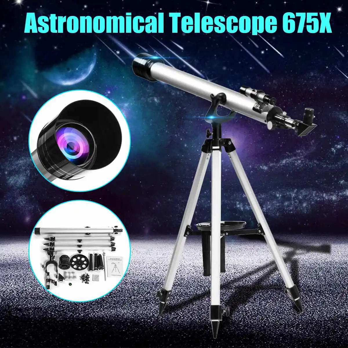 

675x High Magnification Astronomical Refractive Zooming Telescope for Space Celestial Observation Monocular/Binoculars