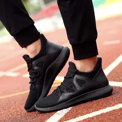 Fooraabo Черный Спортивная обувь для мужчин 2018 дышащая s кроссовки летняя уличная спортивная обувь, кроссовки Chaussure Спорт Homme 47 48