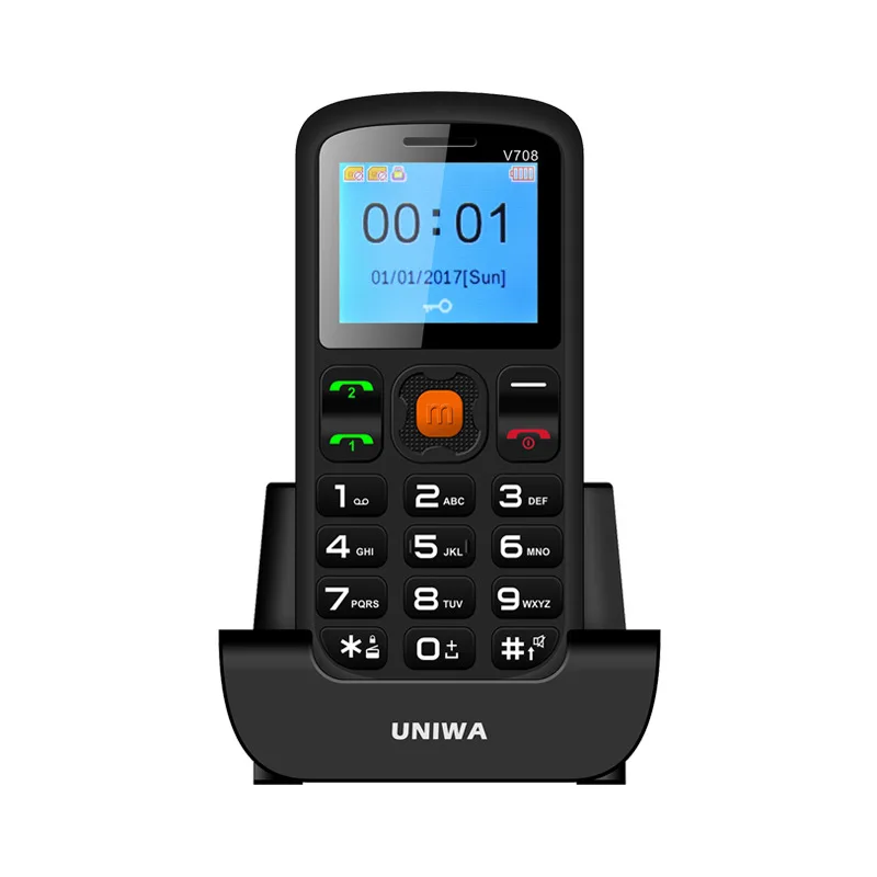 UNIWA V708 SC6531DA 1 77 дюйма Экран большие кнопки зарядным устройством старший пожилых
