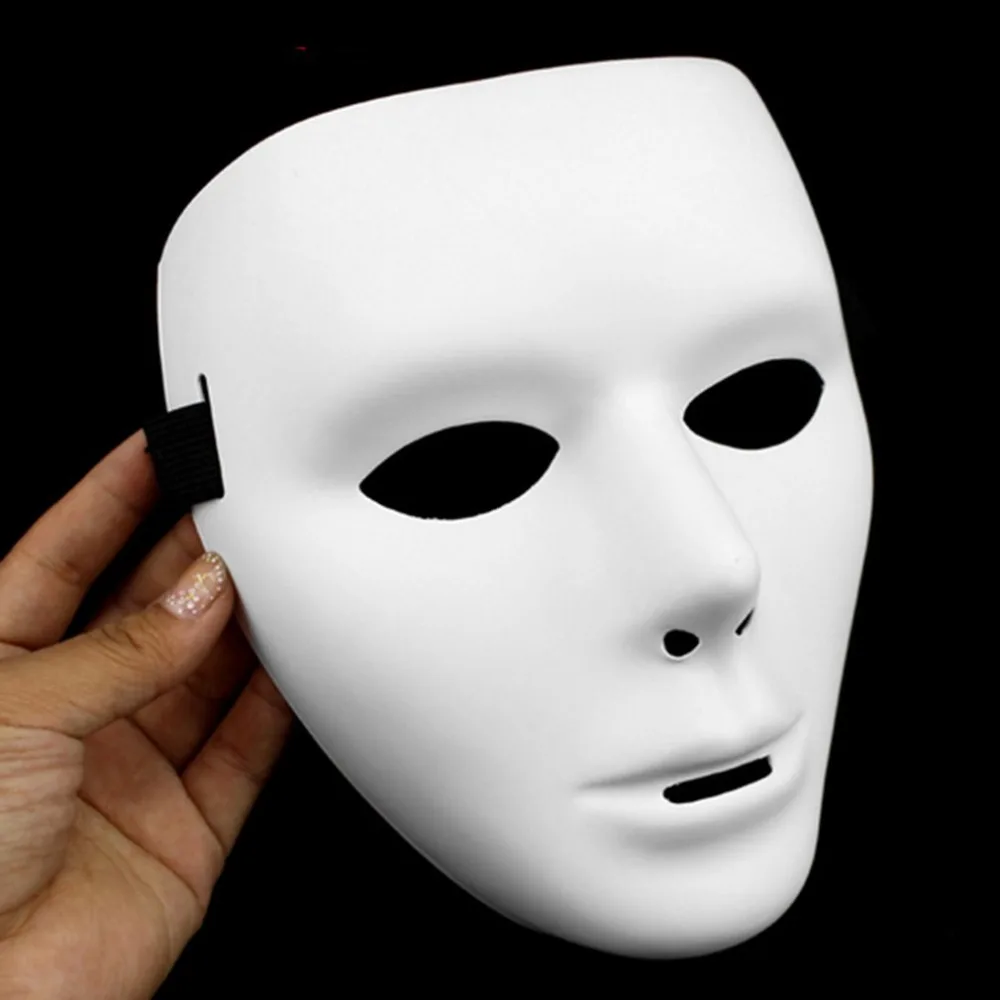 

White Popping Mask Hip-Hop Masks Adjustable Strap Face Masque for Man and Women Halloween Party Carnivals Ghost Dance