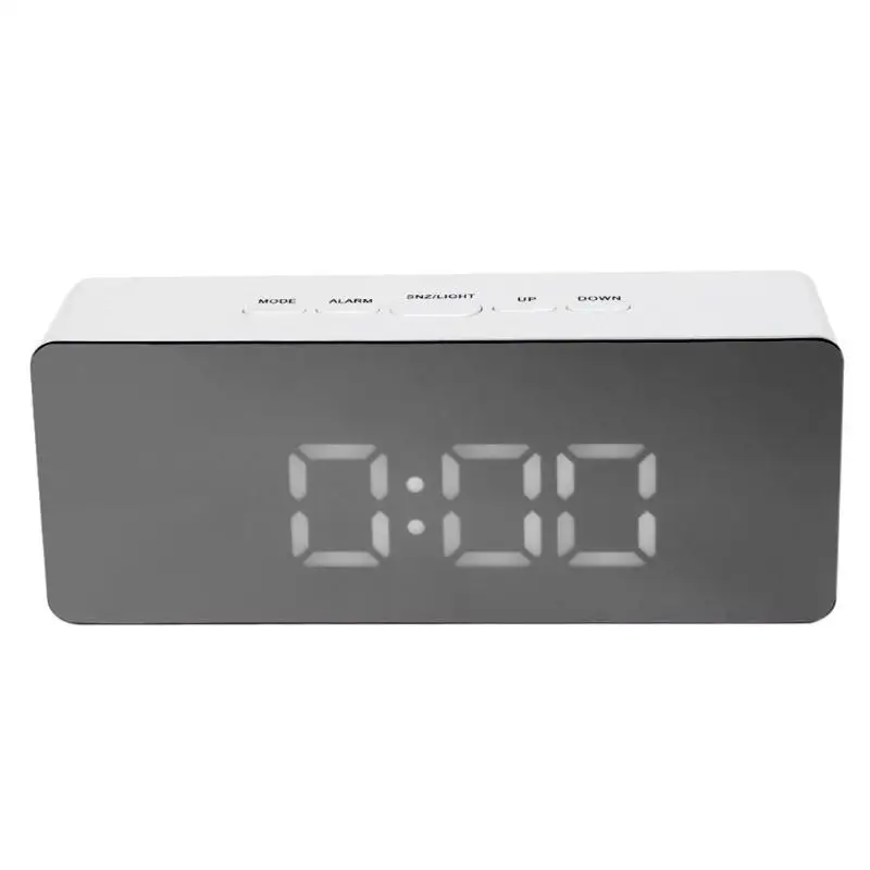 TS-S69 LED Alarm Clock Multifunction Digital LED Mirror Clock Digital Temperature Display Snooze Table Desktop Alarm Clock