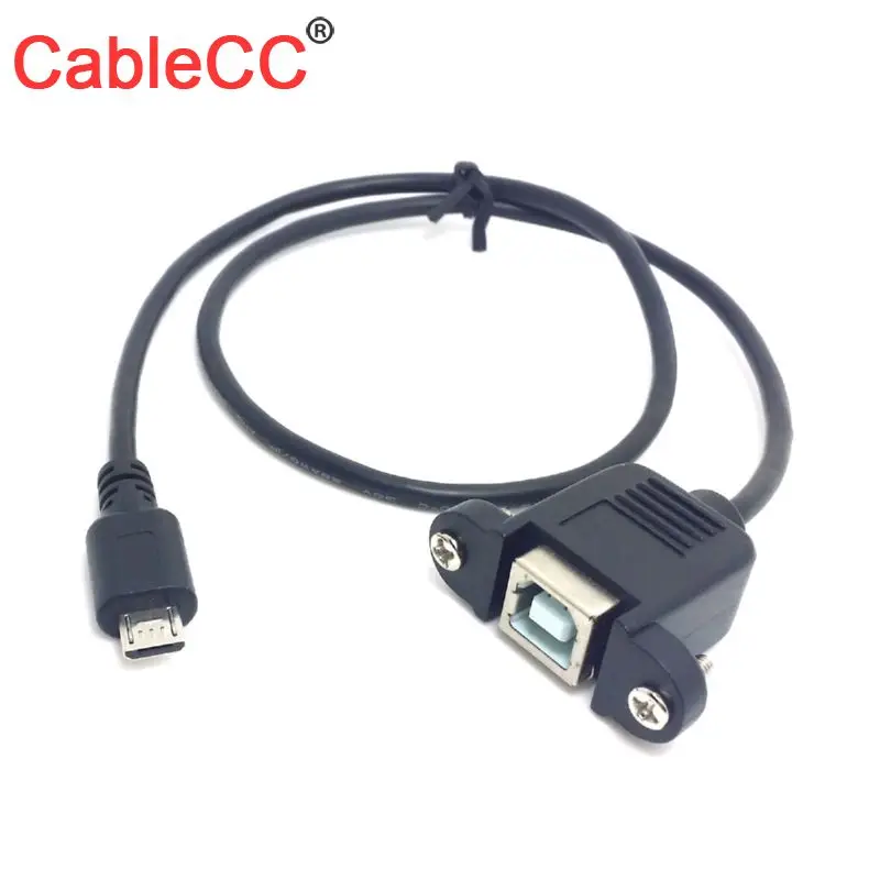 Xiwai Cablecc Micro USB 5pin штекер к USB B женское крепление на панели, тип кабеля 50 см с винтами