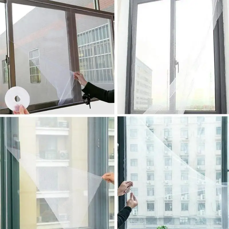 

1pcs/5Pcs DIY Mesh Net Flyscreen Curtain Anti Insect Fly Mosquito Bug Curtains Window Mesh Screen for Home 150x130cm