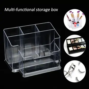 

Nail Art Transparent Pen Holder Nail File Table Storage Box 5 Cells Nail Polish Makeup Brushes Display Container Manicure Tool