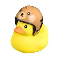 Милый маленький желтый утенок украшение автомобиля с батареей Предупреждение ющий светильник мультяшный шлем утка Предупреждение