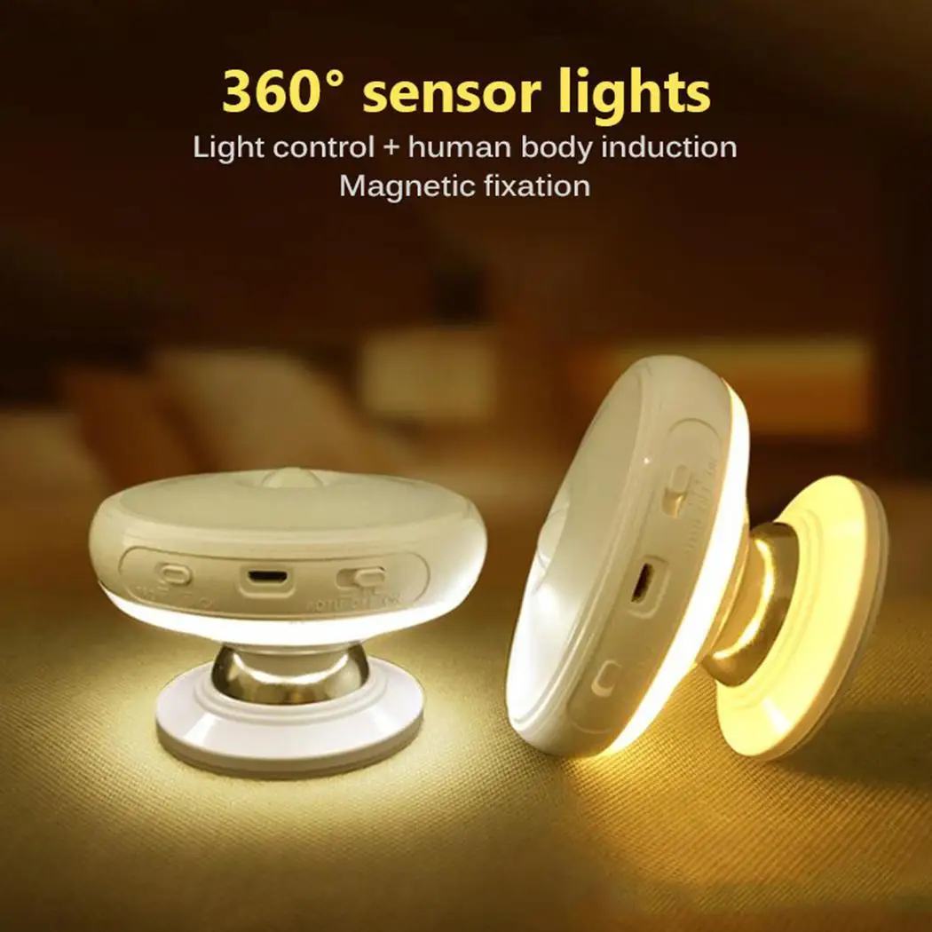 

Human Body Induction Night Light 360 Degree Rotating Innovation 2019 New Creative Double-sided LED Lamp Bedrooms Study Holiday