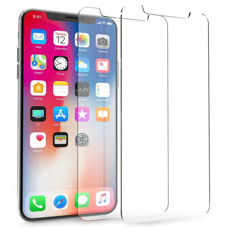 Гладкая 2.5D 9H защитная пленка из закаленного стекла для iPhone XR XS Max X 8 7 6s plus 100 шт с