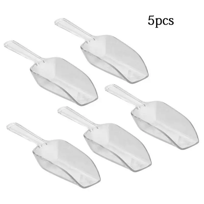 

5 Pcs Mini Transparent Thickened Plastic Ice Scoop For Candy Dessert Buffet Ice Cream Protein Powder