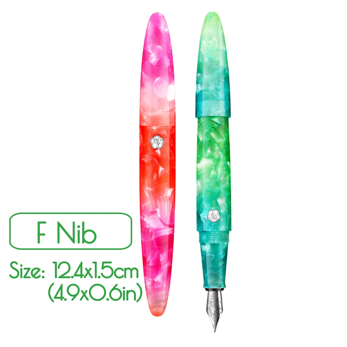 

KICUTE F / EF Nib Fountain Pen Resin Rose Forest Color Pen With Gift Box For Christmas Gift Wedding Signing Office Supplies