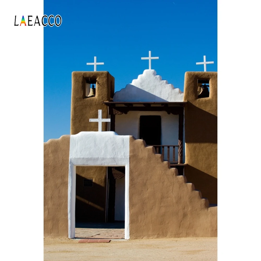 

Laeacco Seaside Church Backdrop Christ Worship Place Portrait Photography Background Photographic Backdrops For Photo Studio