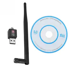 USB беспроводная сетевая карта wifi 2,4 GHz передатчик сигнала приемник адаптер с антенной