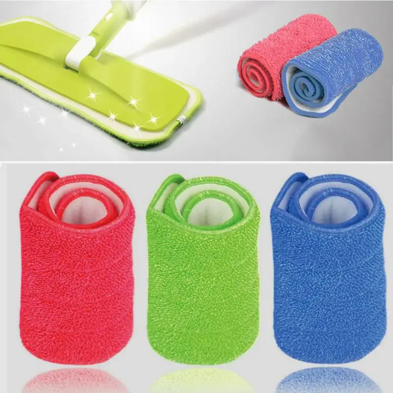 

Durable Replacement Microfiber mop Washable Mop head Mop Pads Fit Flat Spray Mops Household Cleaning Tools 3 Colors
