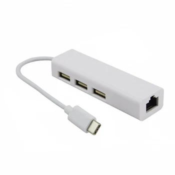 

CYSM CY USB 3.1 Type C USB-C Multiple 3 Ports Hub with Ethernet Network LAN Adapter for Chromebook
