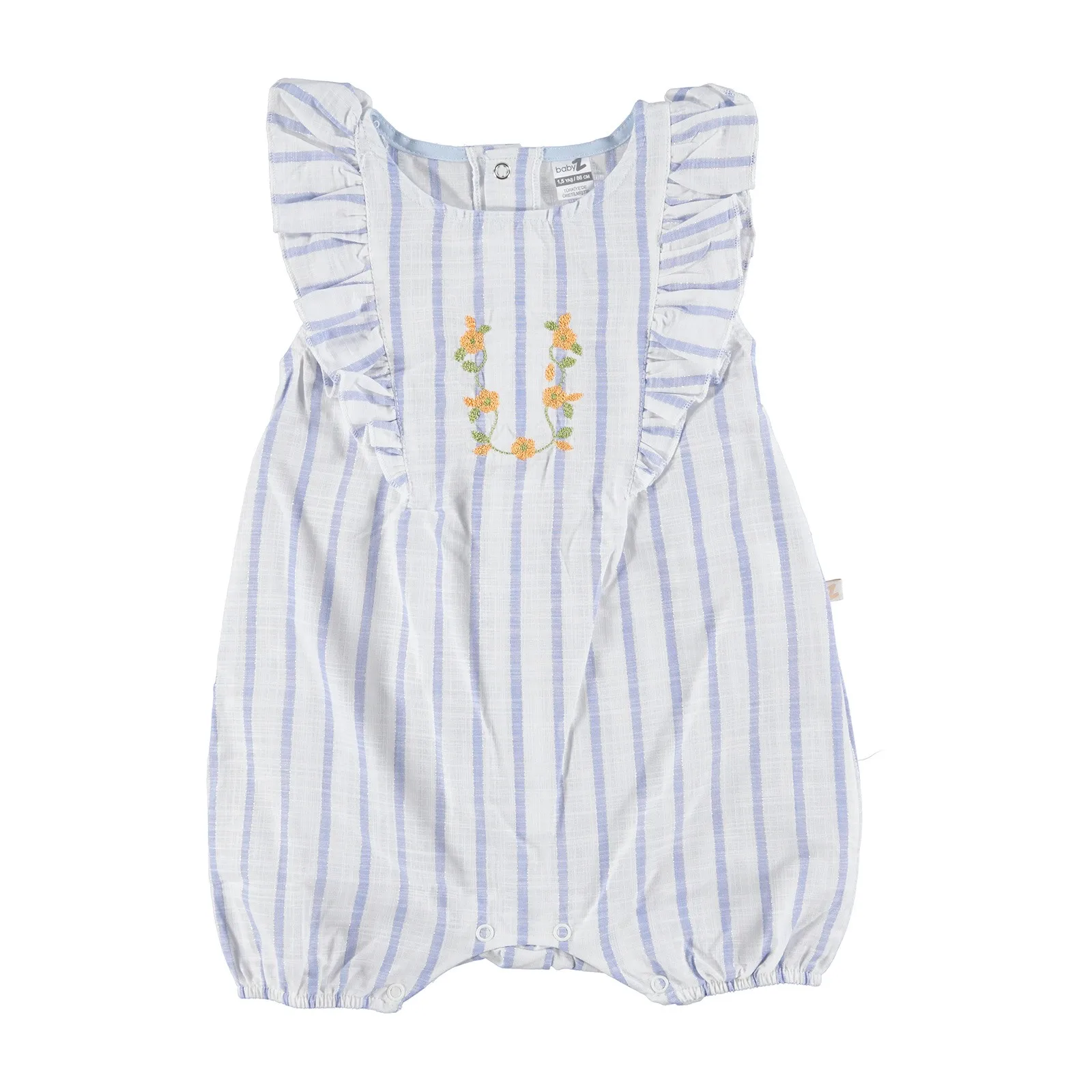 

ebebek BabyZ Star Embroidered Texture Baby Girl Short Romper