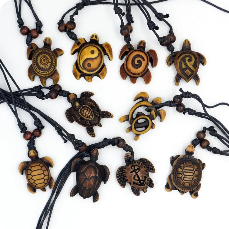 Amuleto Di Tartaruga Marina In Osso Intagliato, Animale - Foto 6