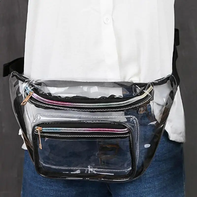Прозрачный ПВХ Сумки на пояс Для женщин девушки сумка в стиле casual Fanny Pack Грудь