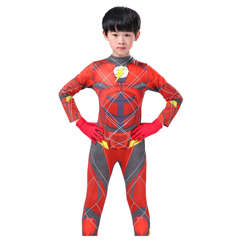 Flash Costume for Kids - Boys The Flash Cosplay Costume | Justice League Superhero Halloween/Carnival Jumpsuit image 2