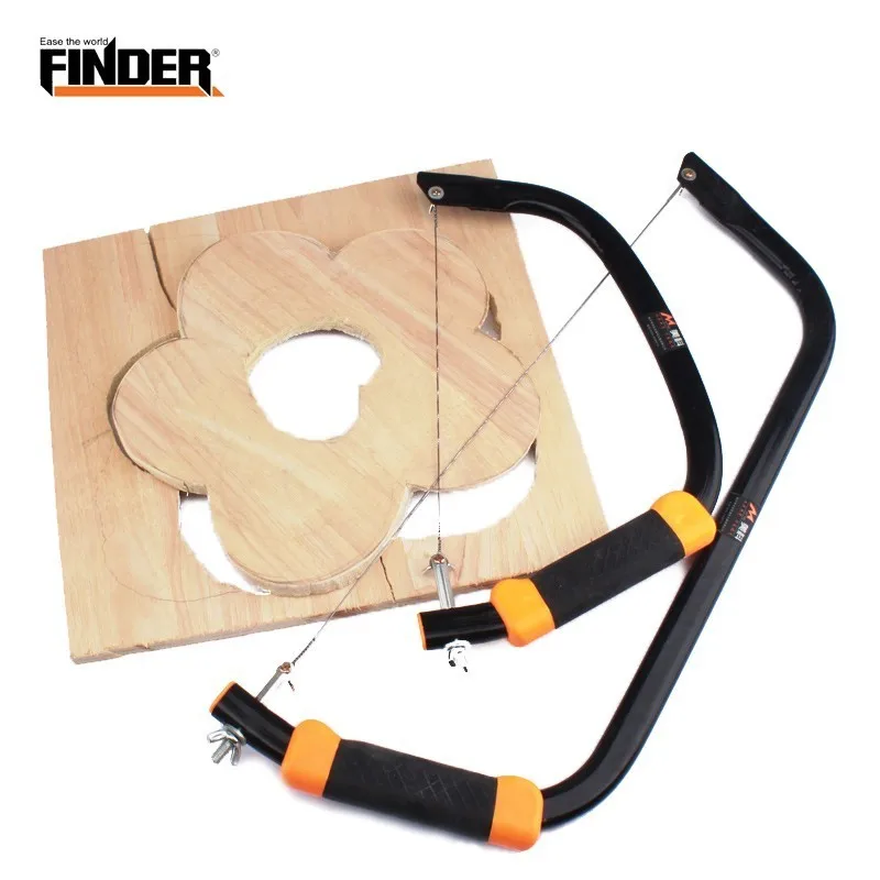  FINDER DIY Hand Small Saw Hacksaw Frame Set With 10pcs Spiral Steel Wire Blade Model Woodworking Wo