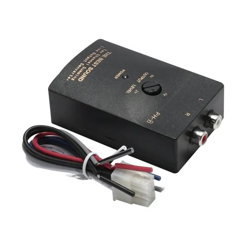 

Car Stereo 2-Channel Line Adjustable Amplifier Adapter Converter Output Amplifier Adapter RCA Car Line Black Audio Converter