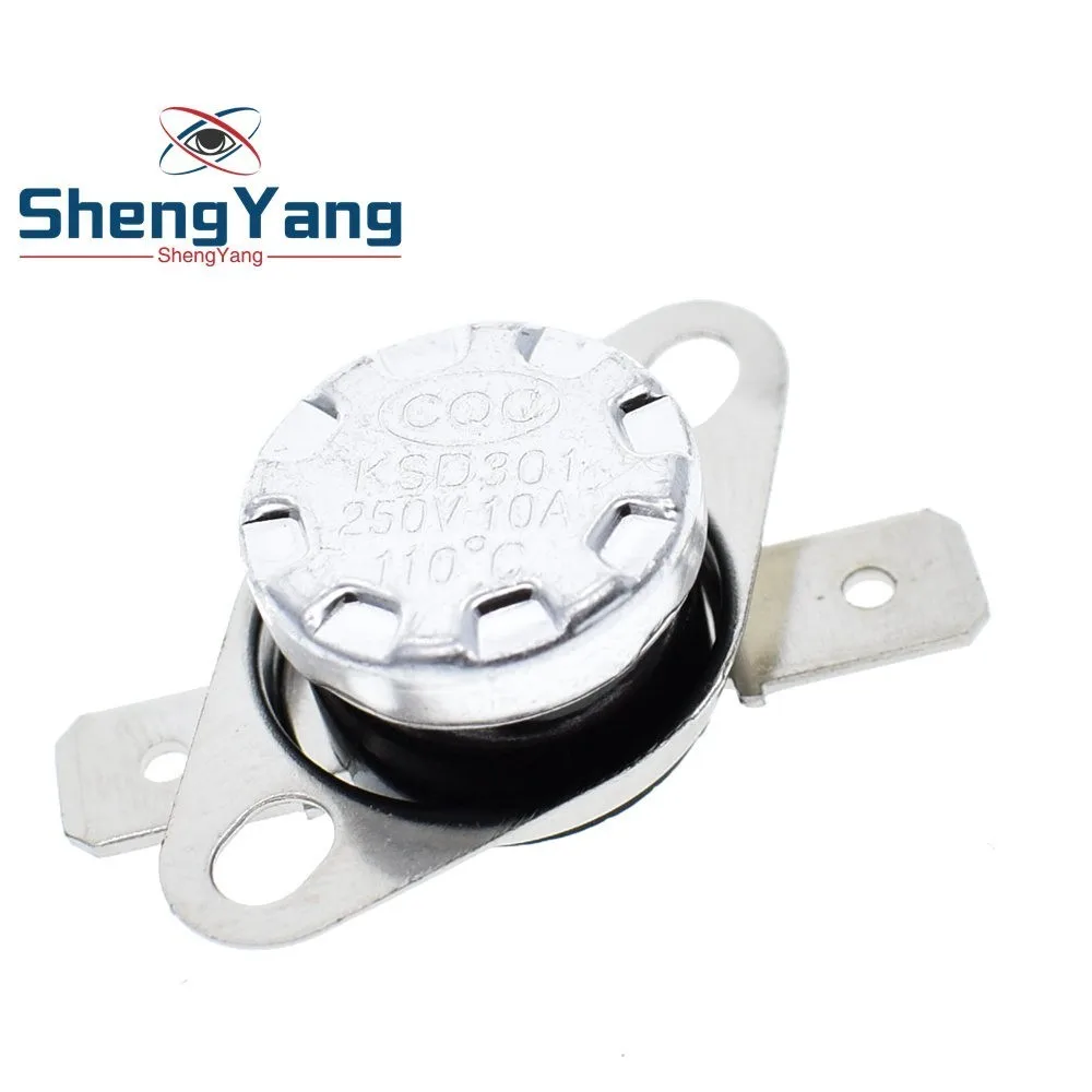 

ShengYang KSD301 250V 10A Normally Closed NC Thermostat Temperature Thermal Control Switch DegC 40C-135C For Arduino