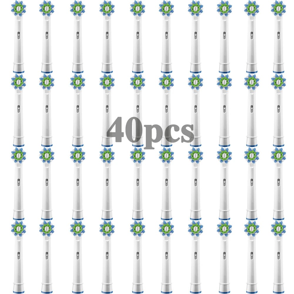 

40pcs Electric toothbrush heads Cross Action with Bacteria Guard Bristles Replacement Brush Heads For Braun Oral B Pro Triumph