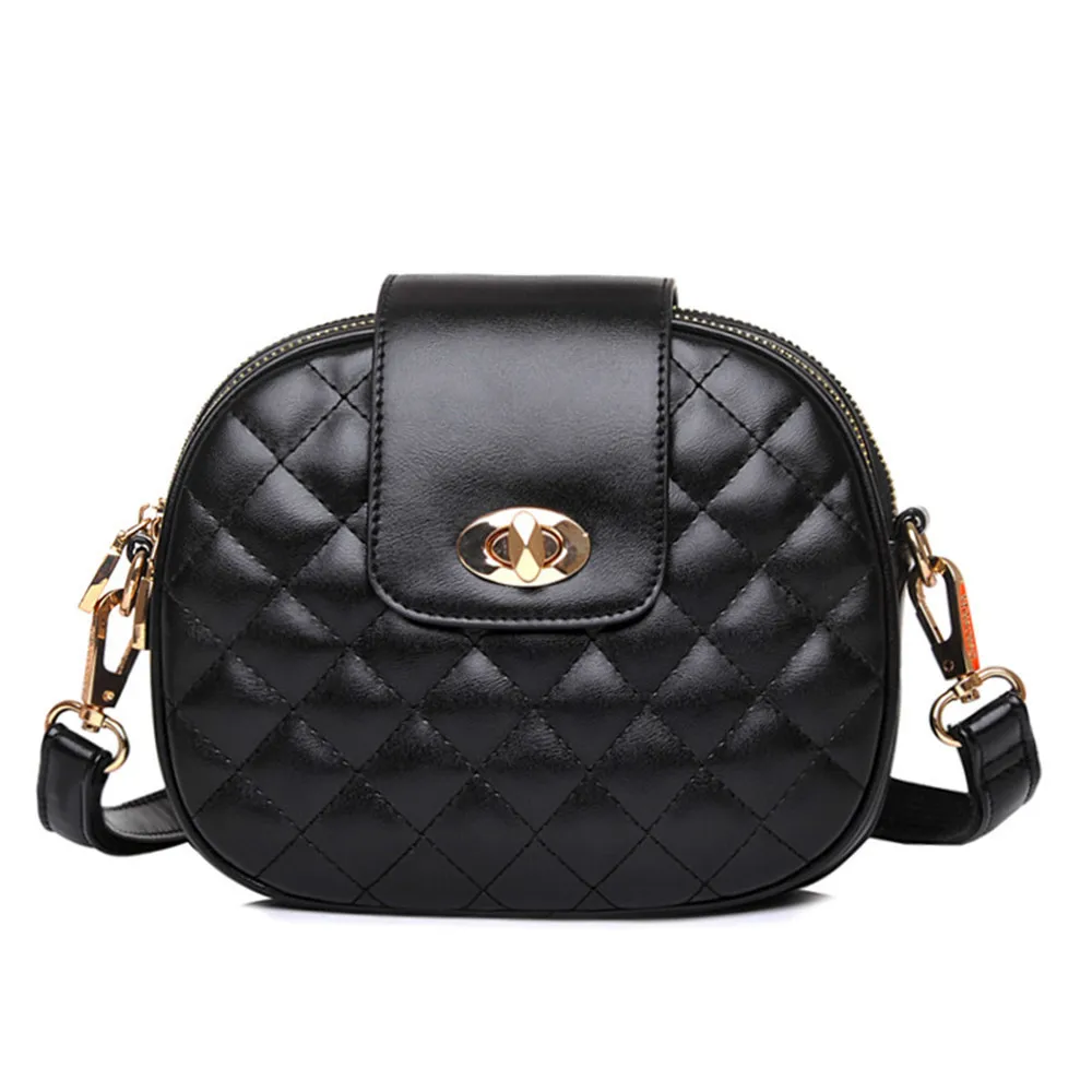 

Fashion Lady Crossbody Bag Diamond Lattice Women Messenger Bag Real Leather Female Shoulder Bag Casual Circular Bag