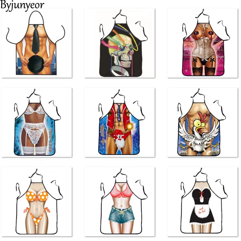 Sexy Kitchen Apron Funny Sexy Apron For Woman&Man Dinner Party Delantales BBQ Party Cartoon Apron Cocina CWQ026
