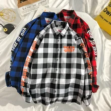 camisa 2019 Spring New Fashion Stripe hawaiian Plaid Shirt Male Long Sleeve Hong Easy Leisure streetwear Blue Free shipping fashion easy matched stripe pattern shirt