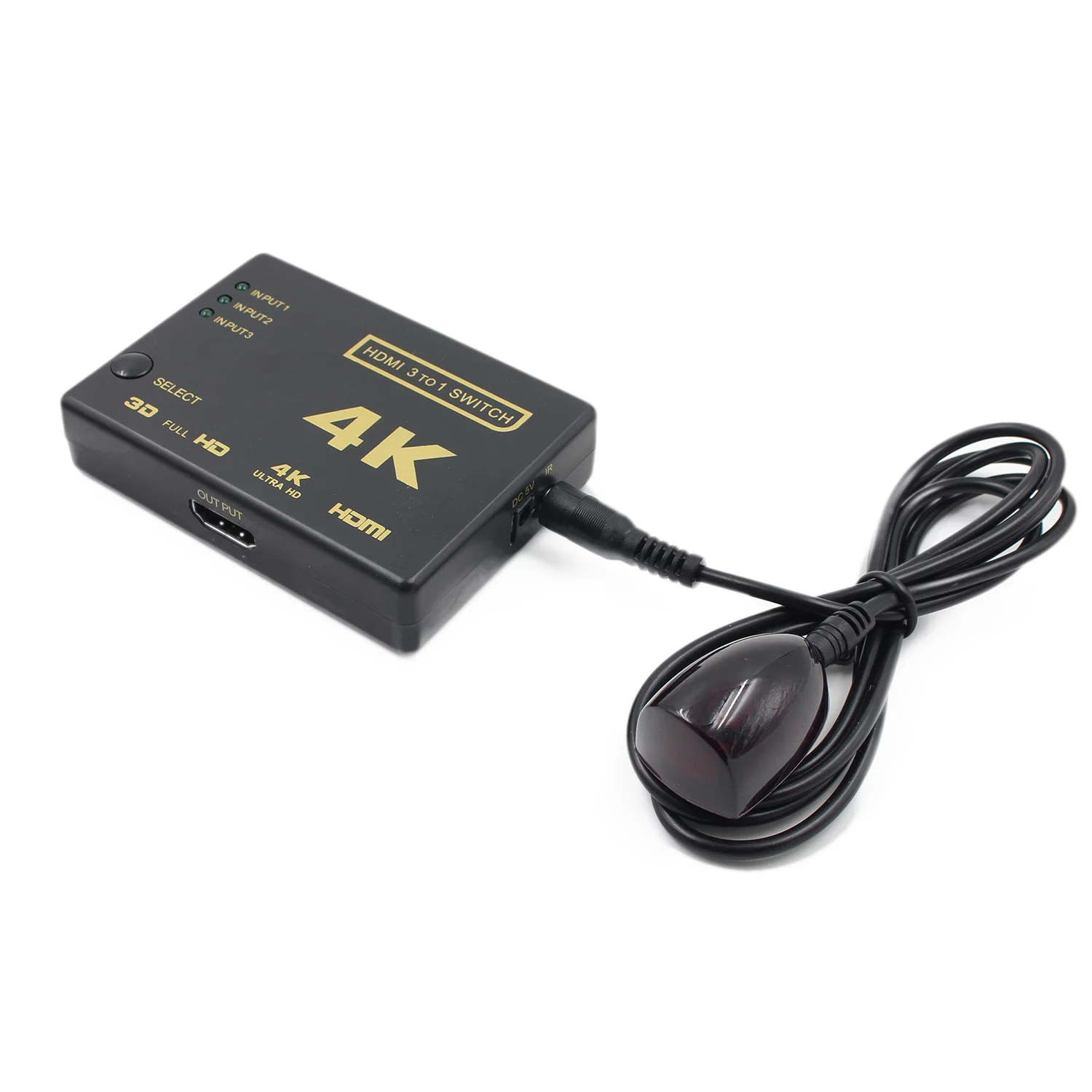 

Ultra HD 4K 2K HDMI Switcher 3x1 Display Selector HDMI Switch Splitter with Remote Controller for HDTV DVD for Xbox
