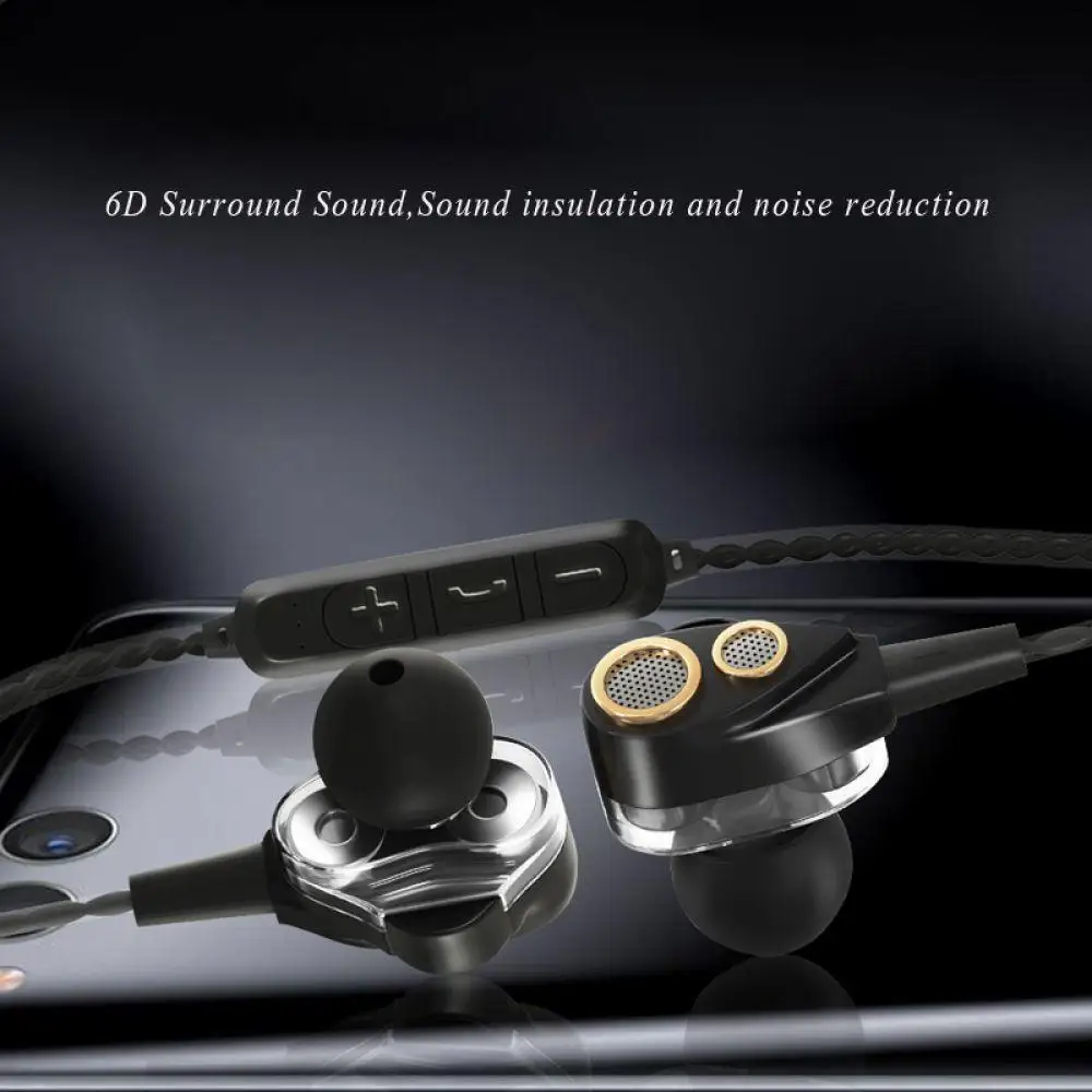 Bluetooth наушники Проводная гарнитура четыре динамика 6D объемный звук с TF картой