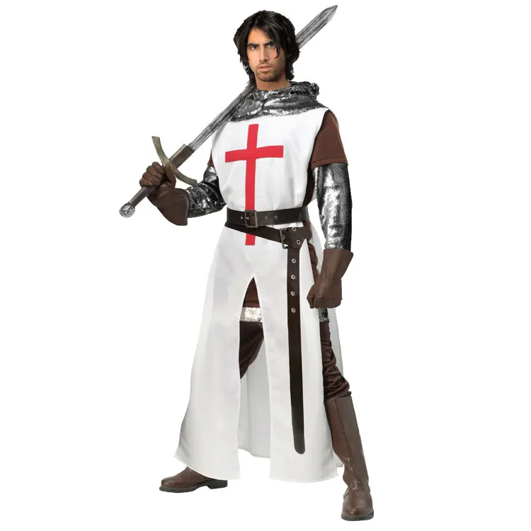 

Adult European Crusaders Medieval Warrior Cosplay Knight Halloween Costume For Men