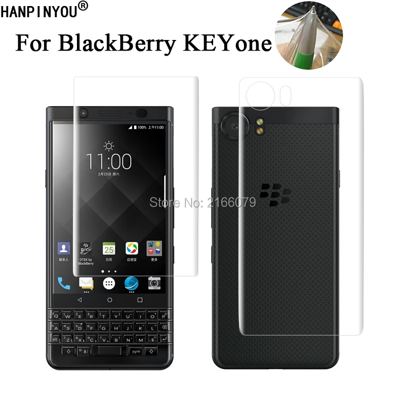 

For BlackBerry KEYone / Mercury / BB DTEK70 4.5" Soft TPU Front Back Full Cover Screen Protector Transparent Protective Film