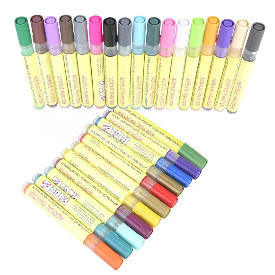 

Paint Marker Stationery Markers Acrylic Marker Set Water-Based Paint Pen Odorless Hand-Painted Graffiti Stone Ceramic Marker