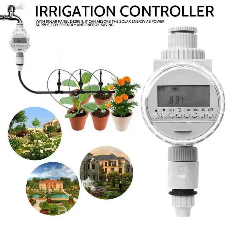 

1pcs Solar Power LCD Screen Garden Irrigation Controller Auto Water Saving Irrigation Controller Digital Watering Timer Dropship