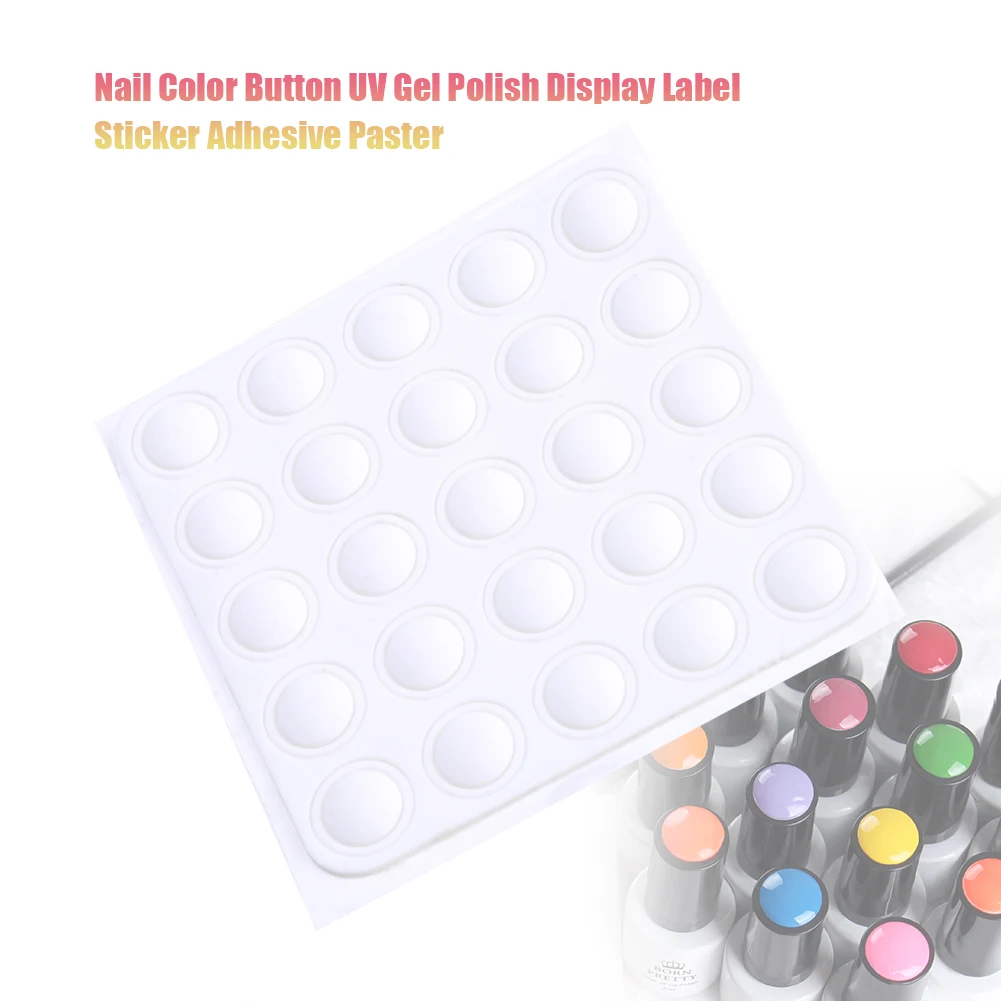 

25Pcs Nail Polish Bottle Nail Color Button UV Gel Polish Display Label Sticker Adhesive Paster Nail Art Tools