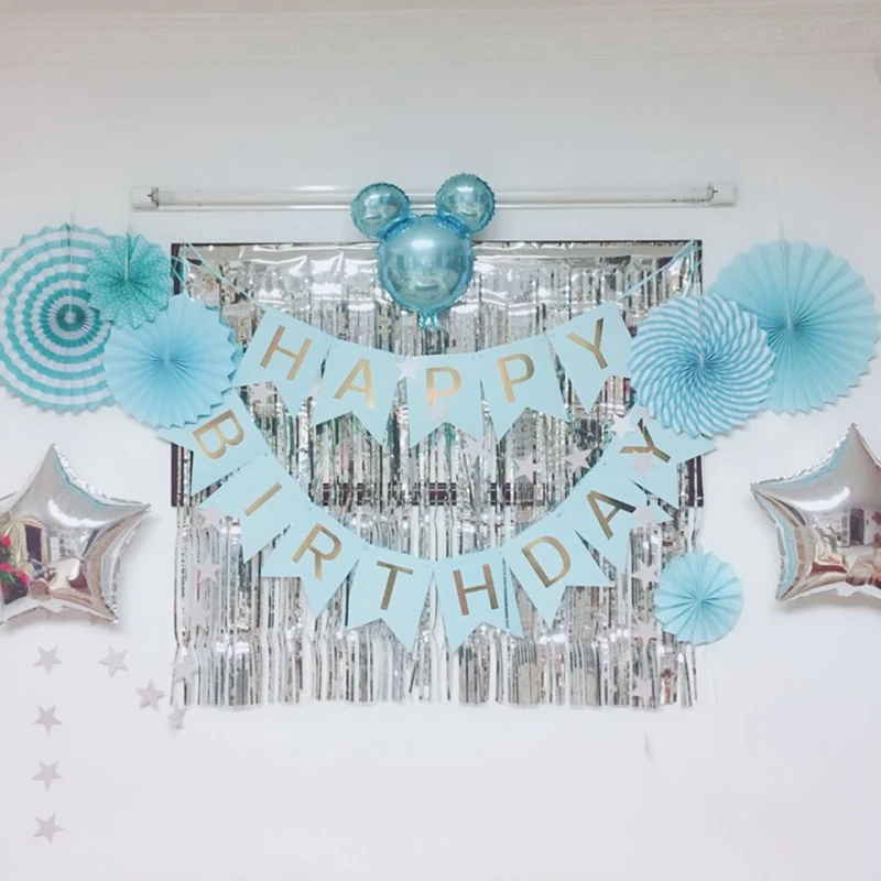 

1Set 2.3m Paper Happy Birthday Banner Party Decorations Kids Garland Children Baby Happy Wedding Bunting Adult Favors Supplies